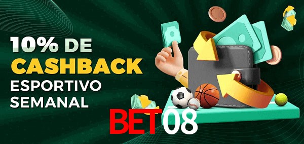 10% de bônus de cashback na Bet08
